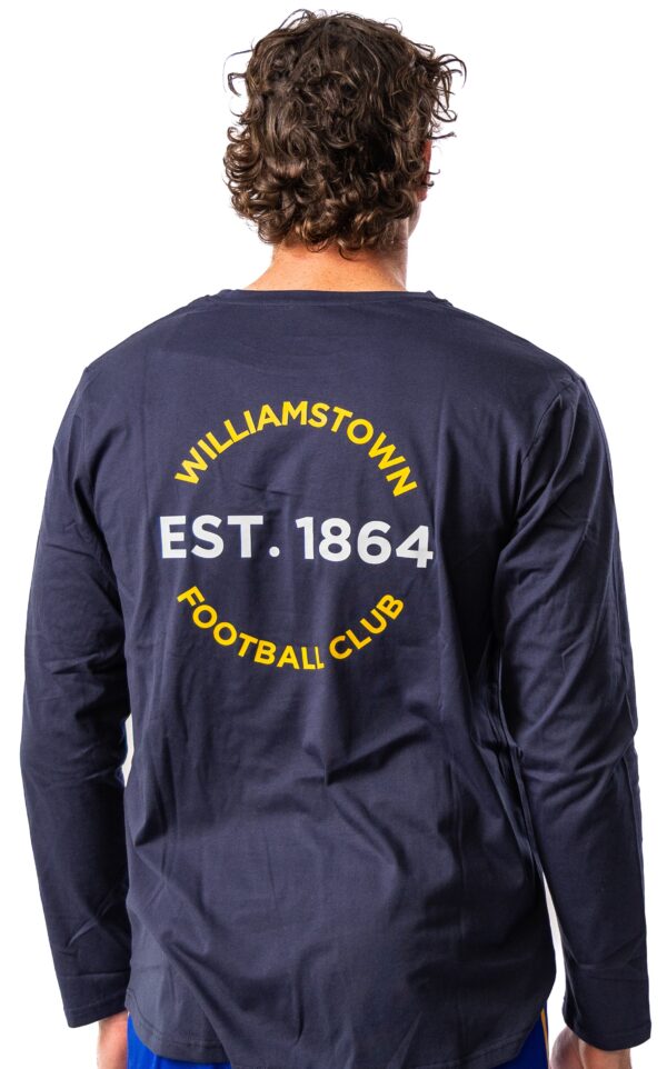 New Balance Adult and Junior Unisex Long Sleeved Navy Tee - Image 2