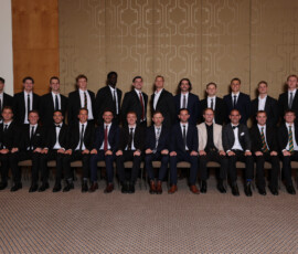 MELBOURNE, AUSTRALIA - SEPTEMBER 14: VFL Team of the Year during the 2026 VFL and VFLW Awards at the Crown Palladium on September 14th, 2026 in Melbourne, Australia. (Photo by Morgan Hancock/AFL Photos)