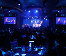 MELBOURNE, AUSTRALIA - SEPTEMBER 14: Emily Eaves from Williamstown wins the Lambert-Pearce Medal - VFLW Best and Fairest during the 2026 VFL and VFLW Awards at the Crown Palladium on September 14th, 2026 in Melbourne, Australia. (Photo by Morgan Hancock/AFL Photos)
